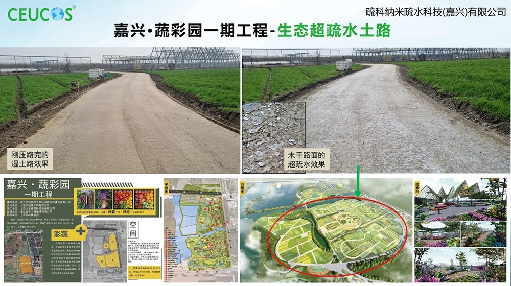 浙江嘉興蔬彩園生態(tài)超疏水土田間路